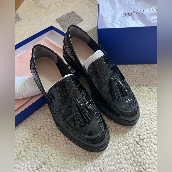 Stuart Weitzman Adrina Tassel Patent Leather Loafers - Picture 9 of 13
